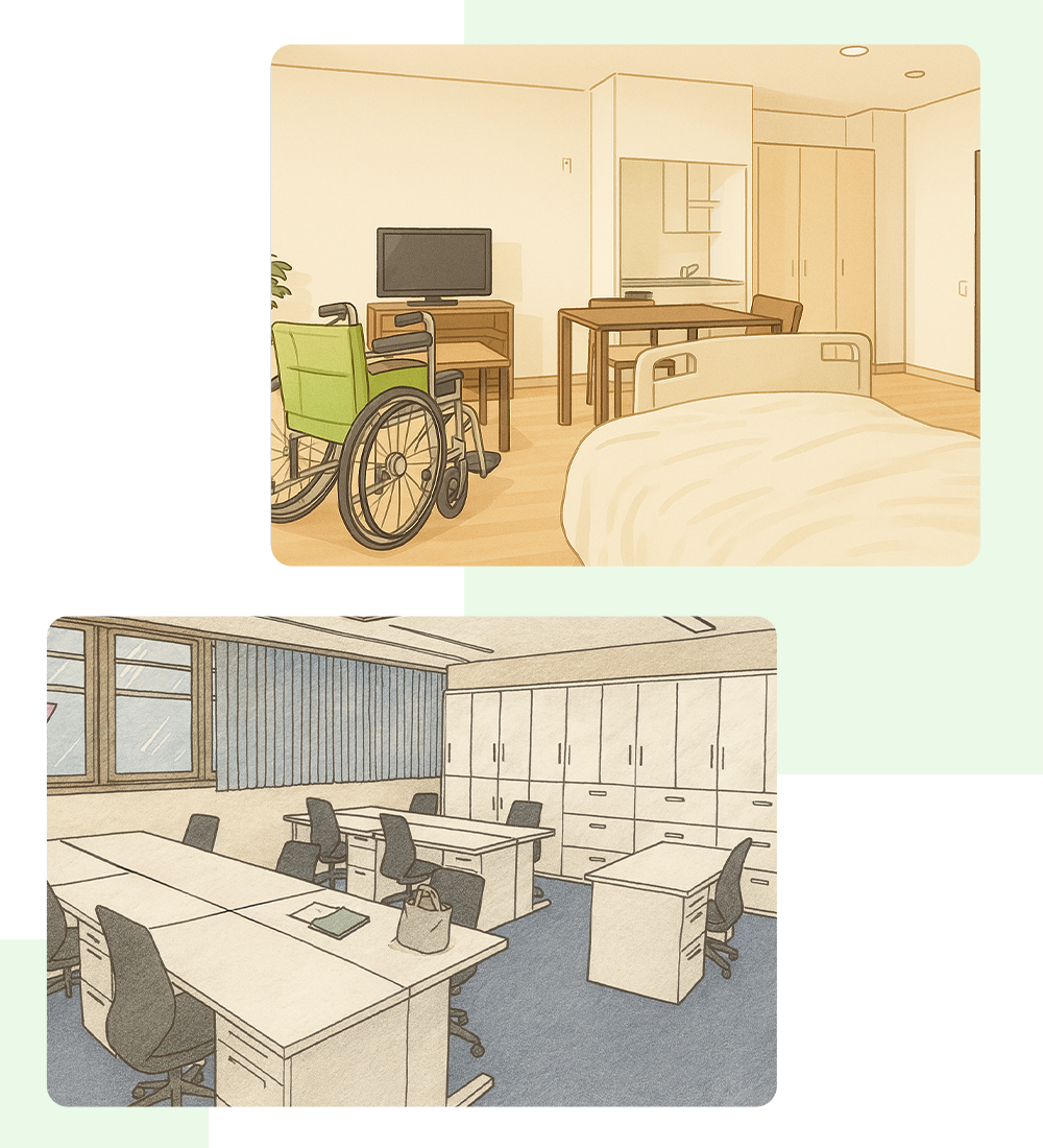 書庫やデスク・病院用や介護用家具一般の取り扱い
